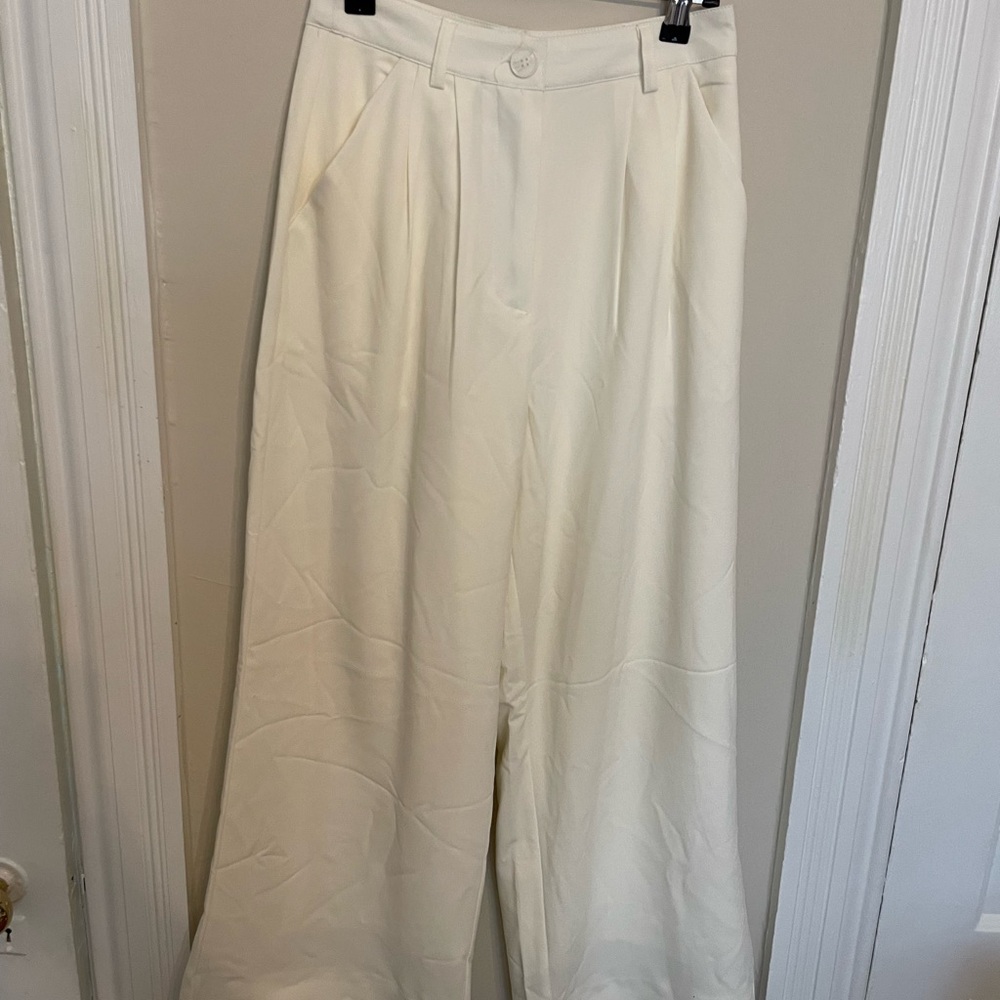 WEWOREWHAT Ivory Trousers